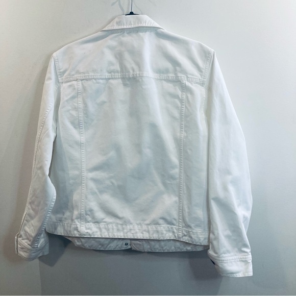 LL BEAN Sz XL White Canvass Pockets Oversized Denim Jean Style Jacket - Picture 10 of 10